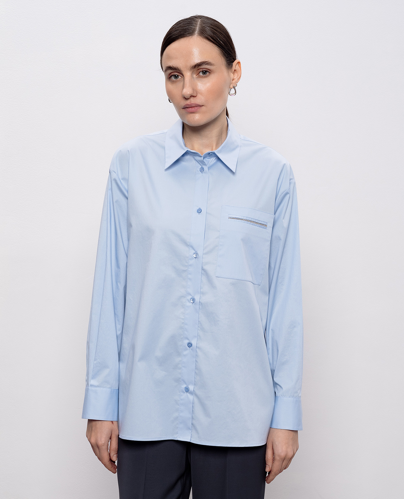 

Blue shirt with chain Peserico, Light blue