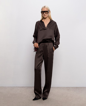 Tom Ford Brown silk pants PAW683FAX1720