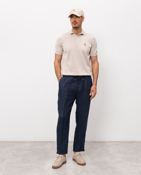 Brunello Cucinelli Blue linen pants M243DE1710
