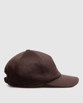 Stefano Ricci Brown cashmere cap with embroidery MCV630012ECO60HC