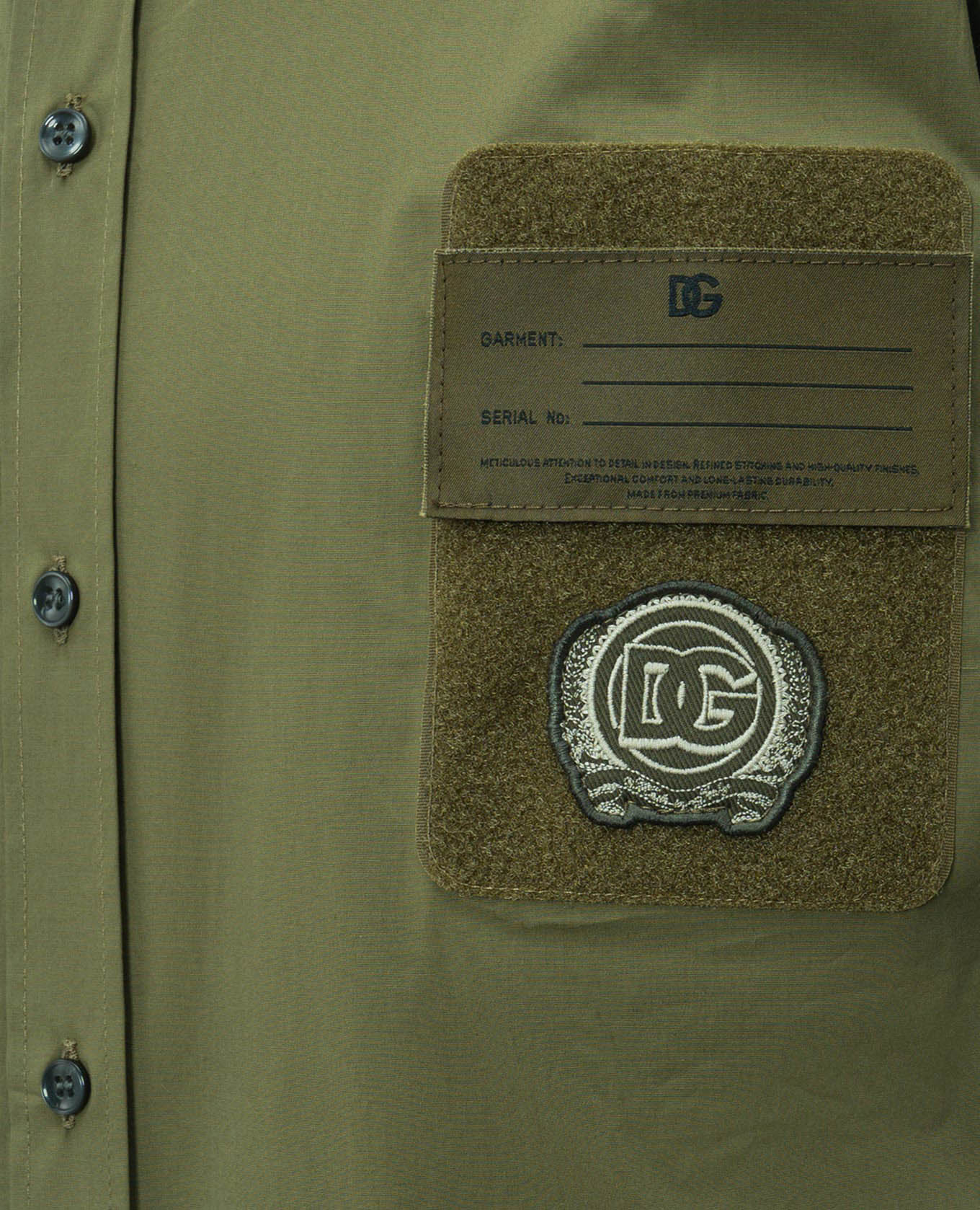 Khaki shirt with monogram logo patch Dolce&Gabbana 5