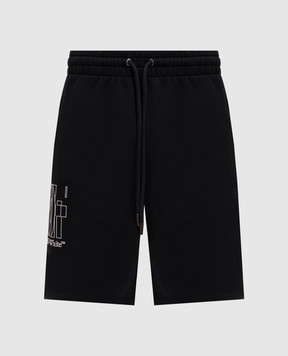 Off-White Black shorts with Double Arrow print 44MCI013S26F004