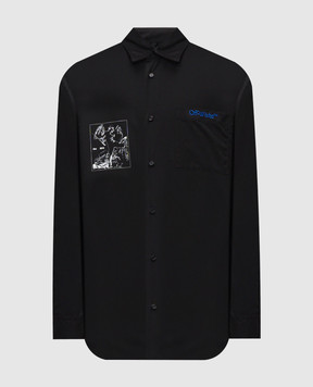 Off-White Faded Painting Black Shirt 44MGE004F5F003