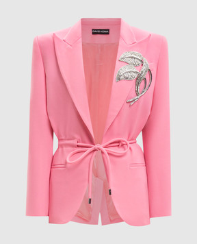David Koma Pink wool jacket with appliqué SS26DK28J
