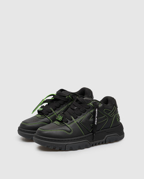 Off-White Out Of Office Chunky Black Leather Sneakers OF05740001