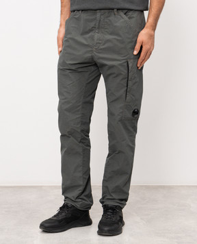 C.P. Company Grey pants with logo patch MPA129A005991G