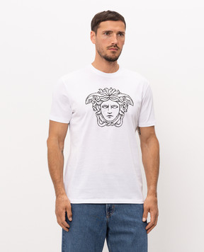 Versace White T-shirt with Medusa emblem 10264521A18452