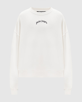 Palm Angels Ivory sweatshirt with logo print PMBA08JS26FLE004