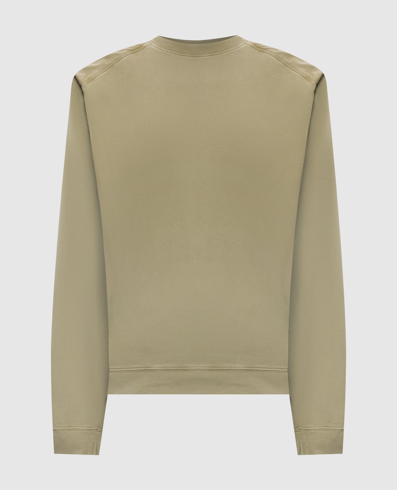Khaki sweatshirt with accent shoulders