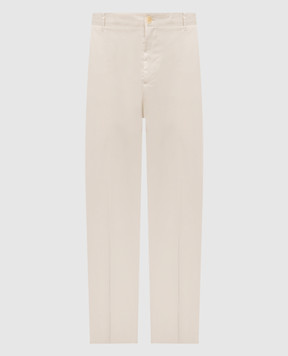 ISAIA Beige pants with embroidered emblem PNN046P9100