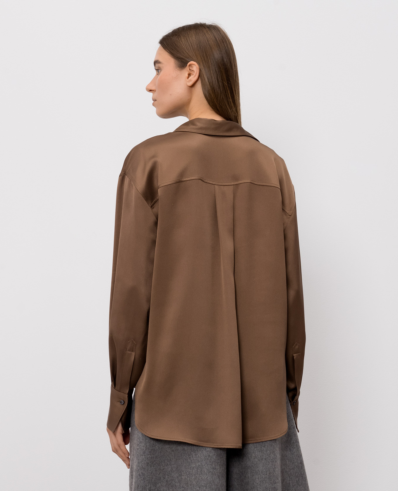 Brown silk blouse Brunello Cucinelli 4