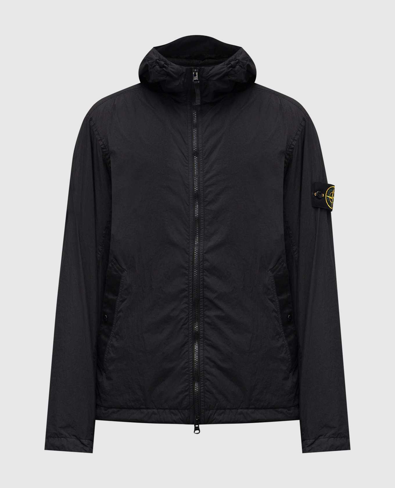 

Black windbreaker with logo patch Stone Island