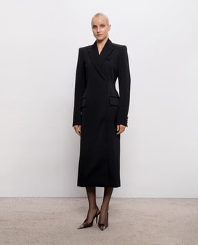 Thierry Mugler Black double-breasted wool coat COM1MA02051020