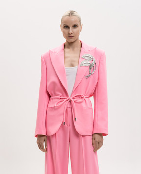 David Koma Pink wool jacket with appliqué SS26DK28J