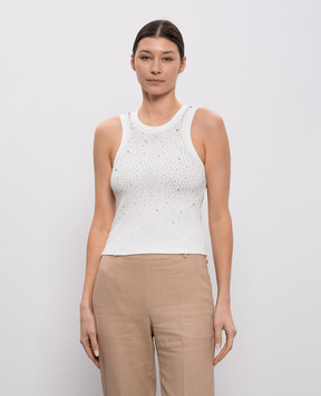 Twinset White top with crystals 261AP2201