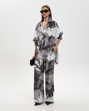 The Attico White printed silk pants 260WCP00258SSS026PR