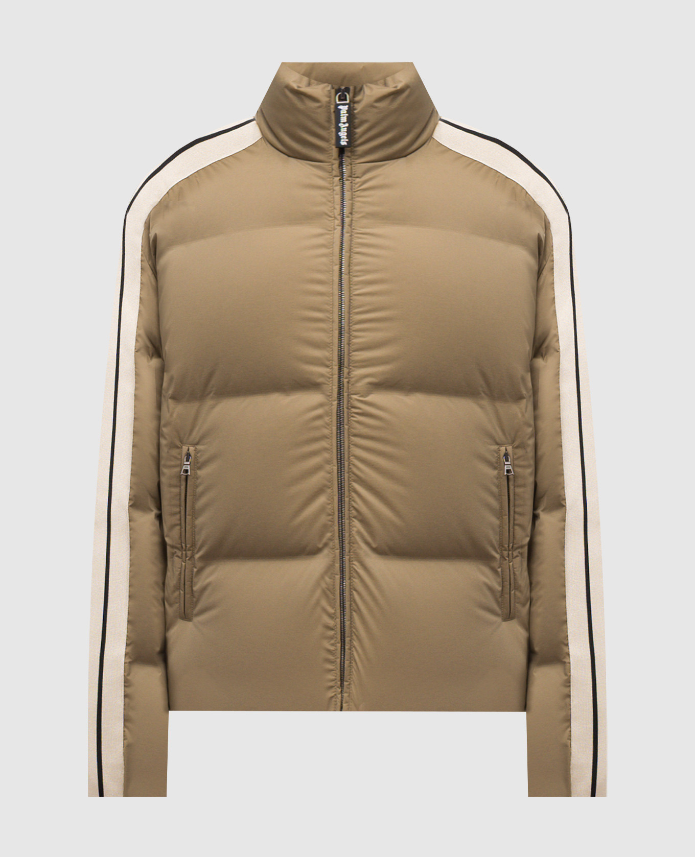 

Khaki down jacket with logo Palm Angels