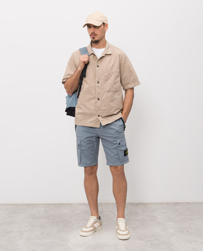 Stone Island Beige straight-cut shirt with logo embroidery L1S151100006S0168