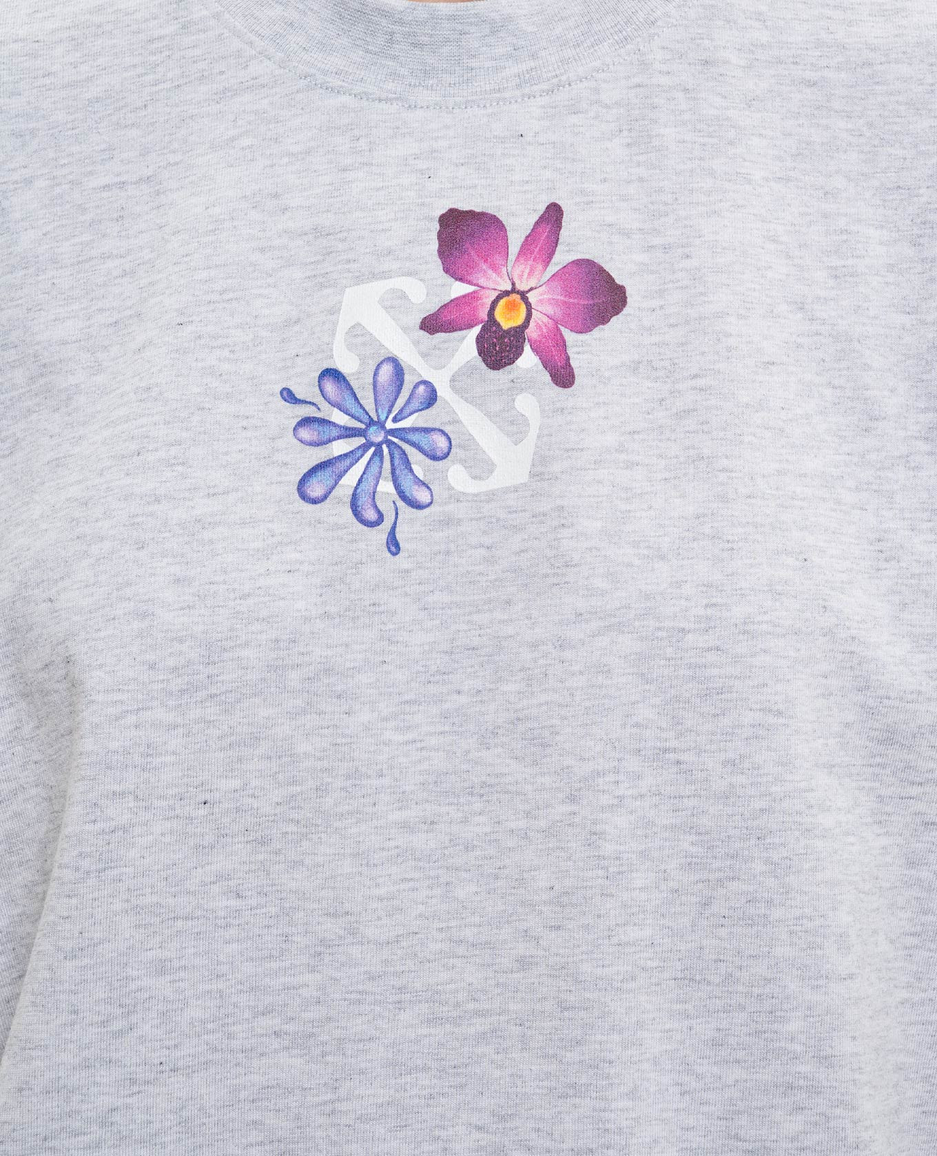 

Grey melange cropped T-shirt with emblem Off-White