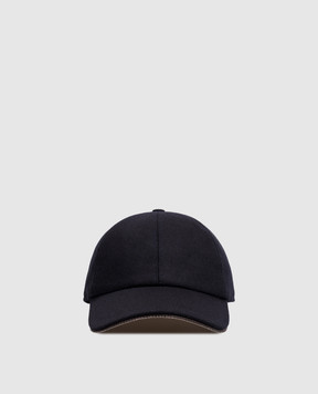Peserico Blue wool and cashmere cap A36226C003358