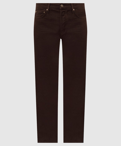 Brown pants with logo patch