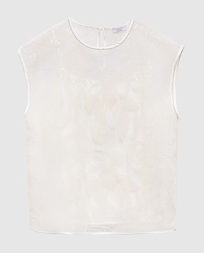 Peserico White top with embroidery A0637503701