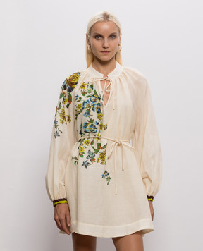 Alemais Phyllis ivory linen dress 7310D