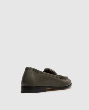 Bottega Veneta Silenzio green leather loafers 876126VBSDO