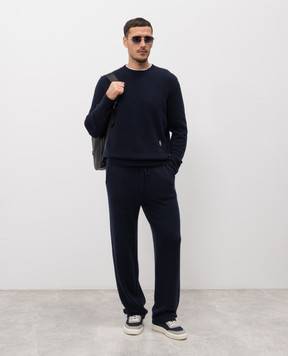 Sporty & Rich Blue SRC cashmere and wool trousers PA05962302BL106