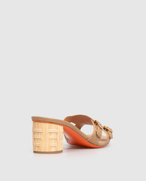 Santoni Didi brown leather mules WHYU72115HC3NWKA