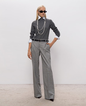 Dolce&Gabbana Gray checked wool pants FTC31TFQZAX