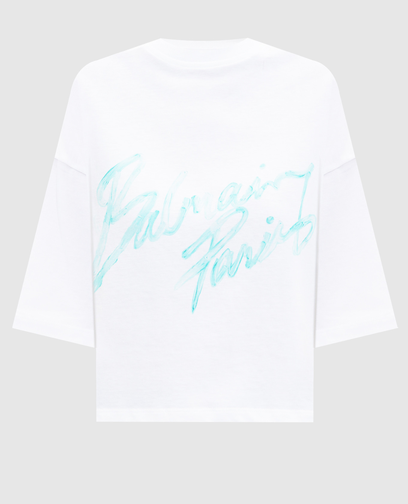 White cropped T-shirt with logo