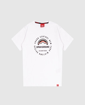Sprayground Children's white T-shirt with logo print SPY1485WHT