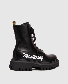 Off-White Children's black leather shoes For Walking OBID002F25LEA001