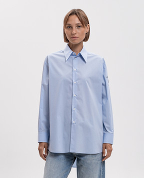 Maison Margiela MM6 Blue shirt with logo print S52DT0072M35256