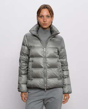 Peserico Green quilted down jacket with monil chain A2412702200
