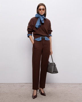 Brunello Cucinelli Brown wool, cashmere and silk sweater M16129313P
