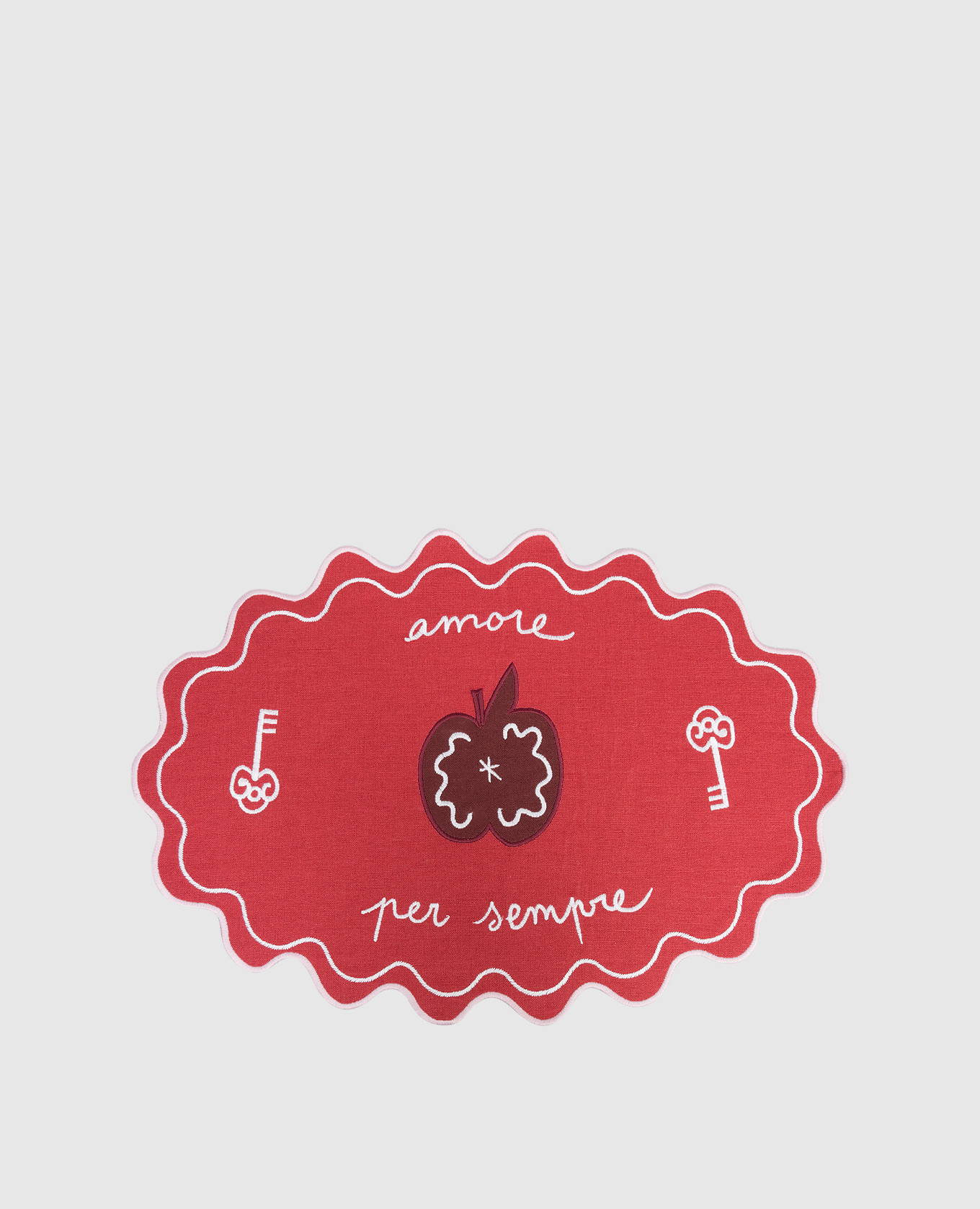 

Red decorative table mat Amore Per Sempre Bitossi Home