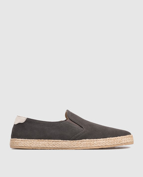 Brunello Cucinelli Grey suede espadrilles MPUOHEI837