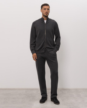 Stefano Ricci Gray cashmere tracksuit W505023R31W26302P3D