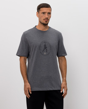 Brunello Cucinelli Gray T-shirt with branded print M0B138519