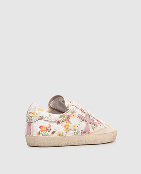 Premiata Stevend white leather sneakers with print STEVEND8056