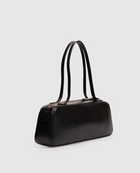 Khaite Simona black glossy leather baguette bag H2040877