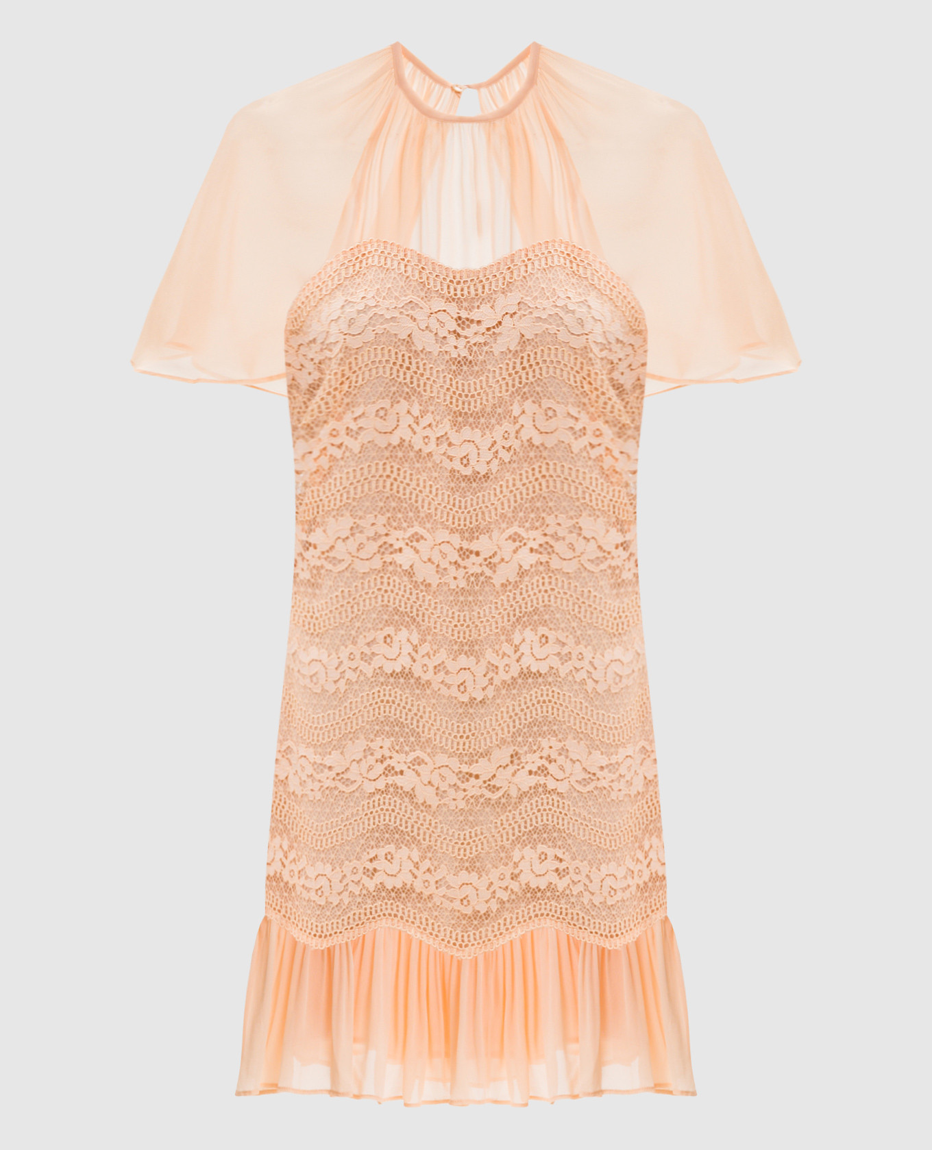 Beige dress with lace
