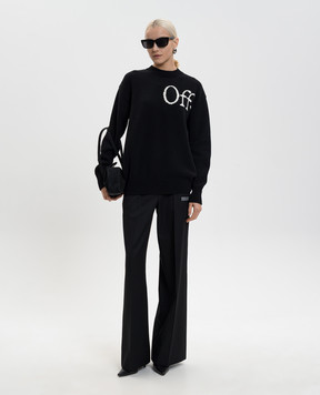Off-White Black wool sweater with OFF logo OWHE10OF25KNI002
