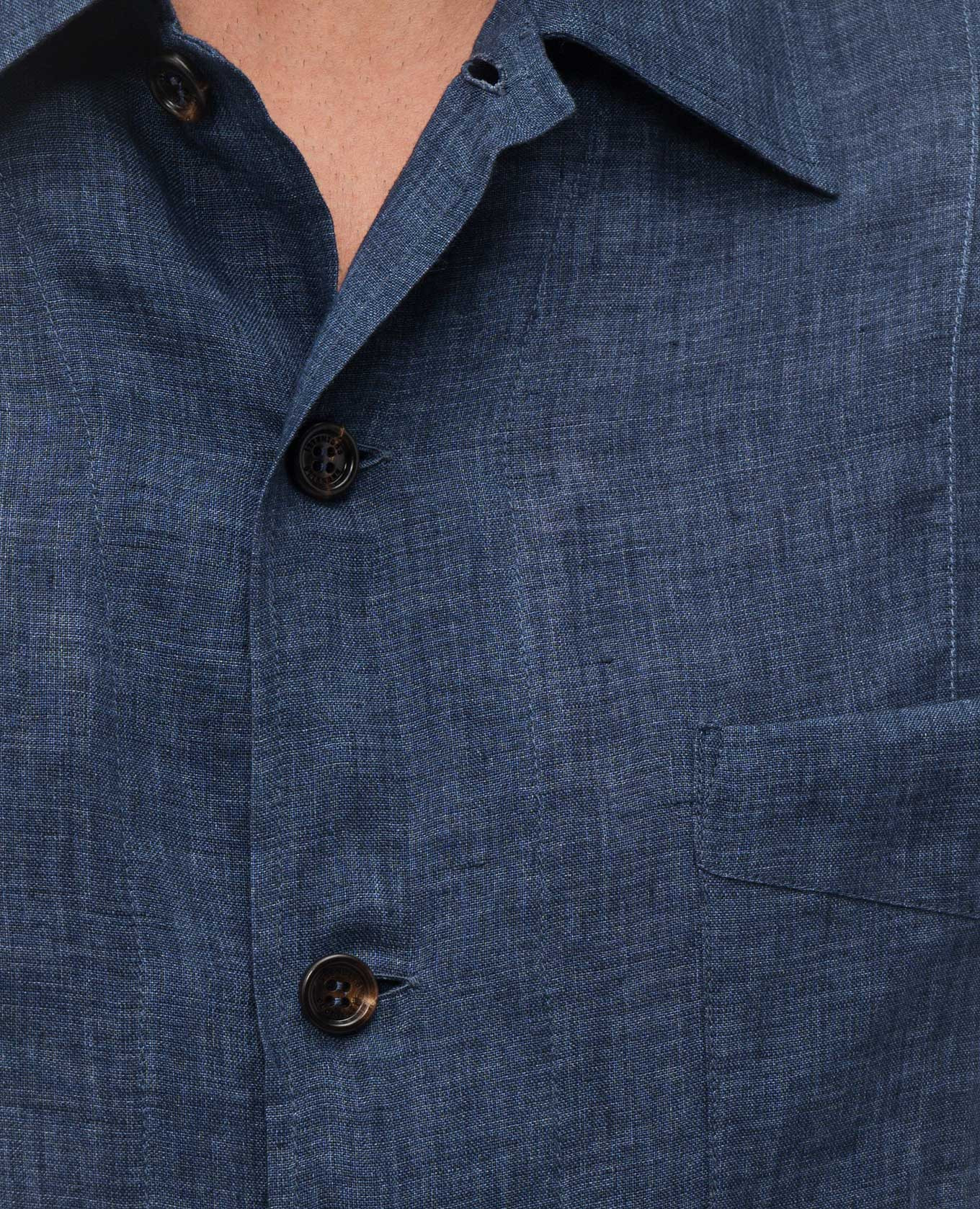 Blue linen shirt Brunello Cucinelli 5