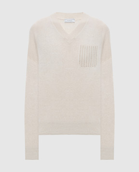 Peserico Ivory wool, silk and cashmere pullover A99204F12A9283