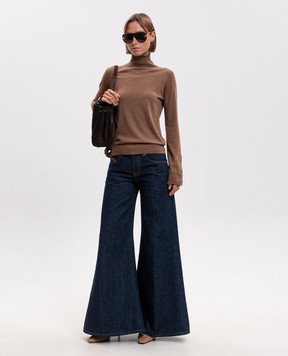 Dondup Brown wool, silk and cashmere turtleneck DT432M01016D002