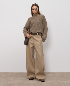Brunello Cucinelli Beige pants with a monil chain MPB56P9328