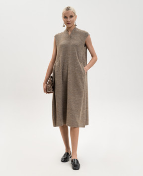 BOBOUTIC Brown dress with silk 5042